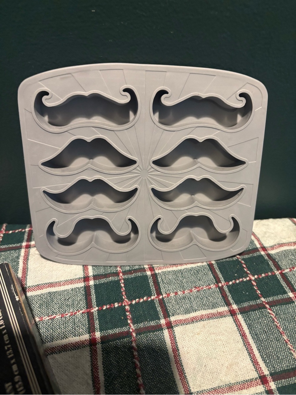 NIB Silicone Mustache Ice Mold Tray - Gray
